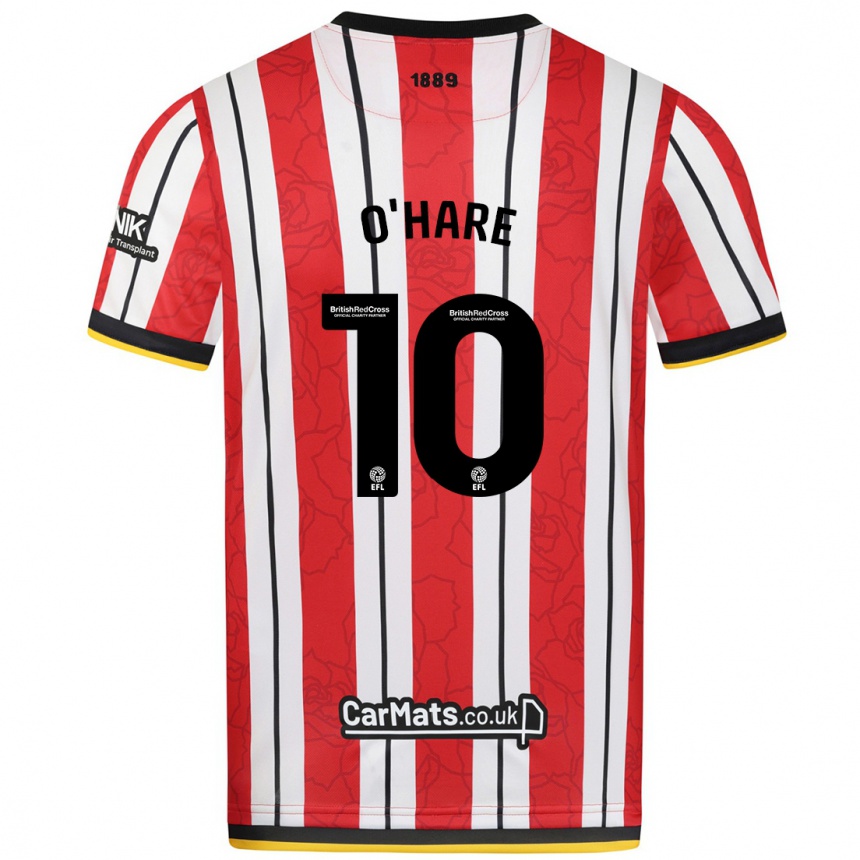 Kids Football Callum O'hare #10 Red White Stripes Home Jersey 2024/25 T-Shirt Australia