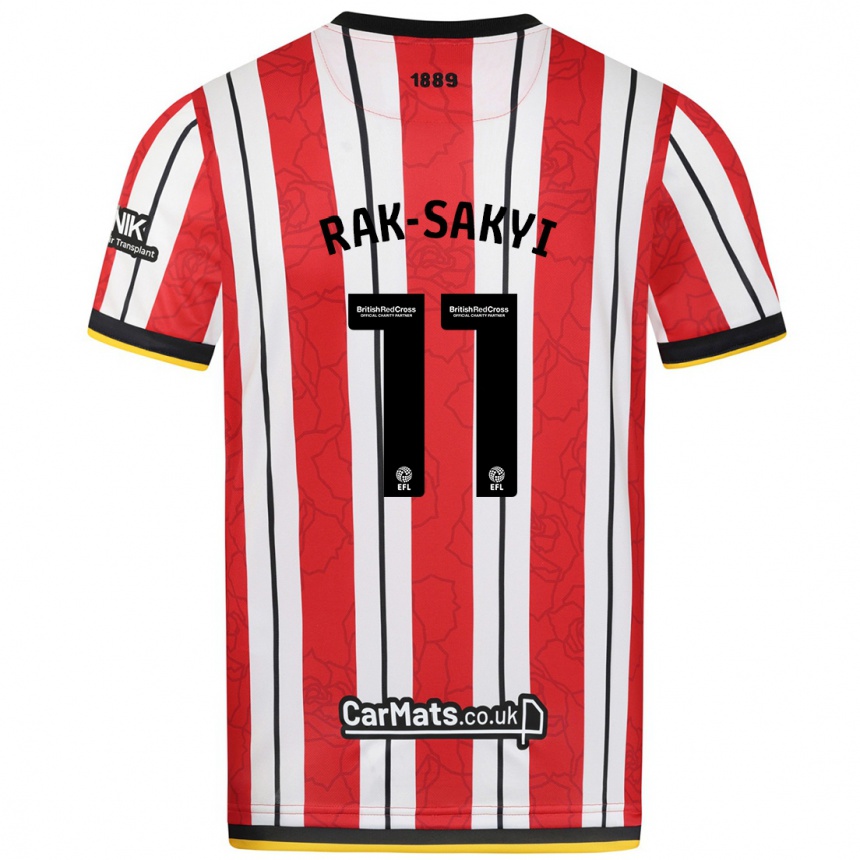 Kids Football Jesurun Rak-Sakyi #11 Red White Stripes Home Jersey 2024/25 T-Shirt Australia