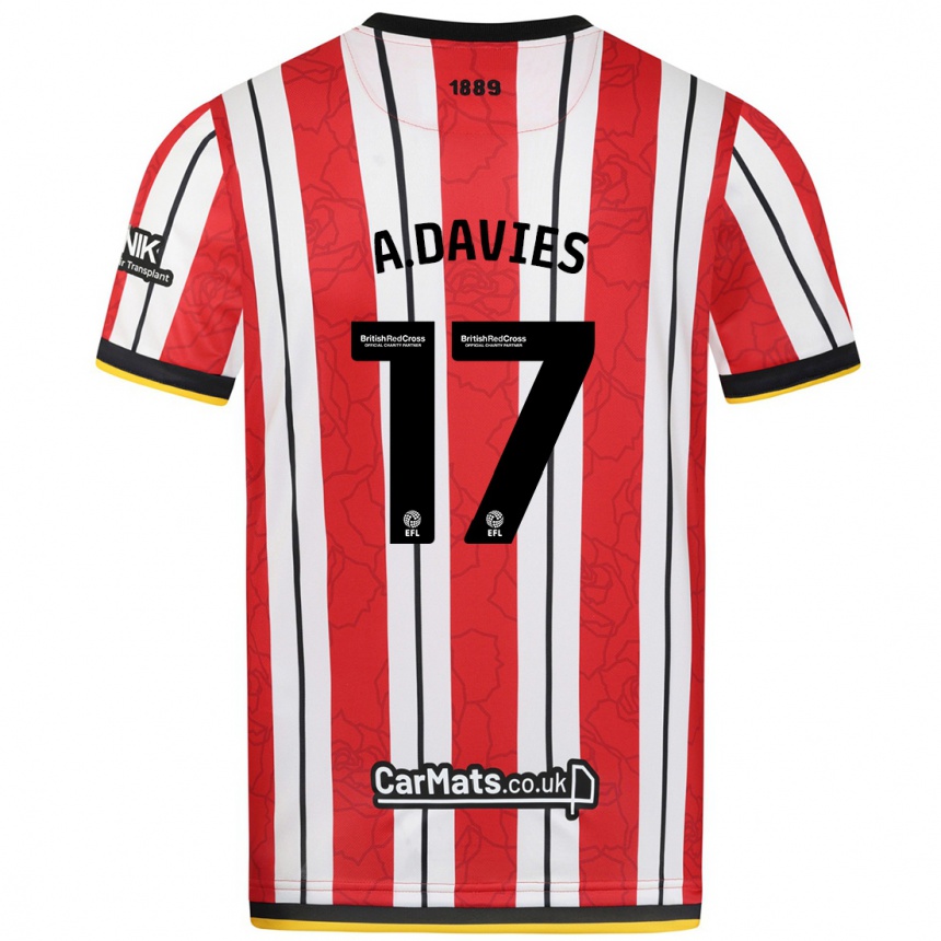 Kids Football Adam Davies #17 Red White Stripes Home Jersey 2024/25 T-Shirt Australia