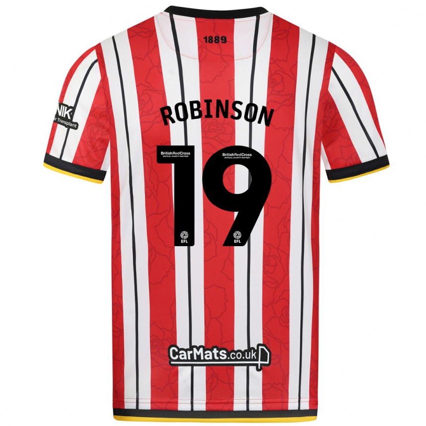 Kids Football Jack Robinson #19 Red White Stripes Home Jersey 2024/25 T-Shirt Australia