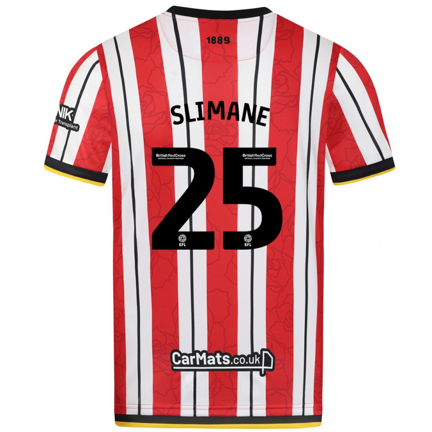 Kids Football Anis Slimane #25 Red White Stripes Home Jersey 2024/25 T-Shirt Australia