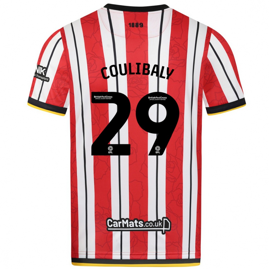 Kids Football Ismaila Coulibaly #29 Red White Stripes Home Jersey 2024/25 T-Shirt Australia