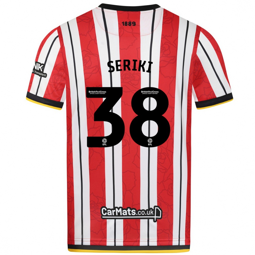 Kids Football Femi Seriki #38 Red White Stripes Home Jersey 2024/25 T-Shirt Australia