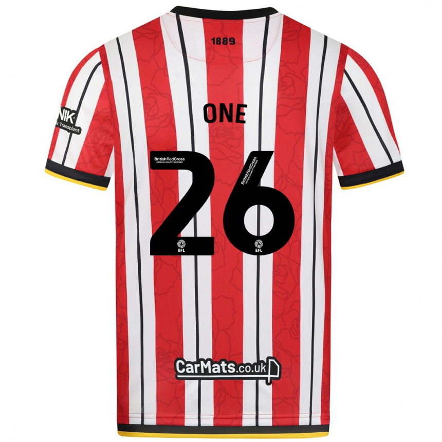 Kids Football Ryan Oné #26 Red White Stripes Home Jersey 2024/25 T-Shirt Australia