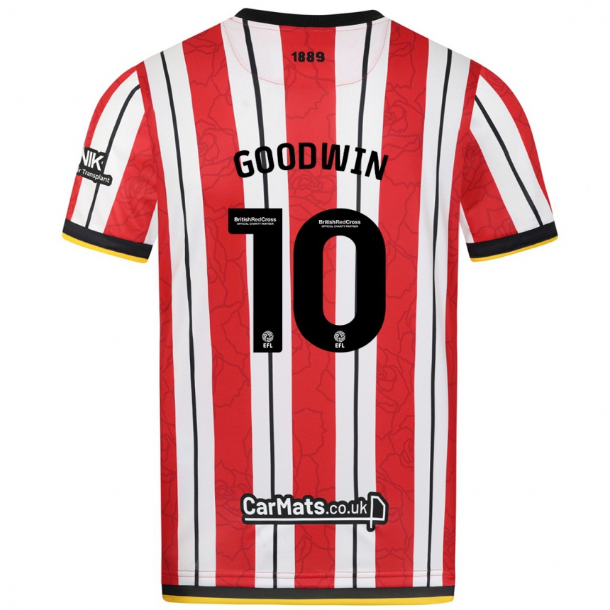 Kids Football Isobel Goodwin #10 Red White Stripes Home Jersey 2024/25 T-Shirt Australia