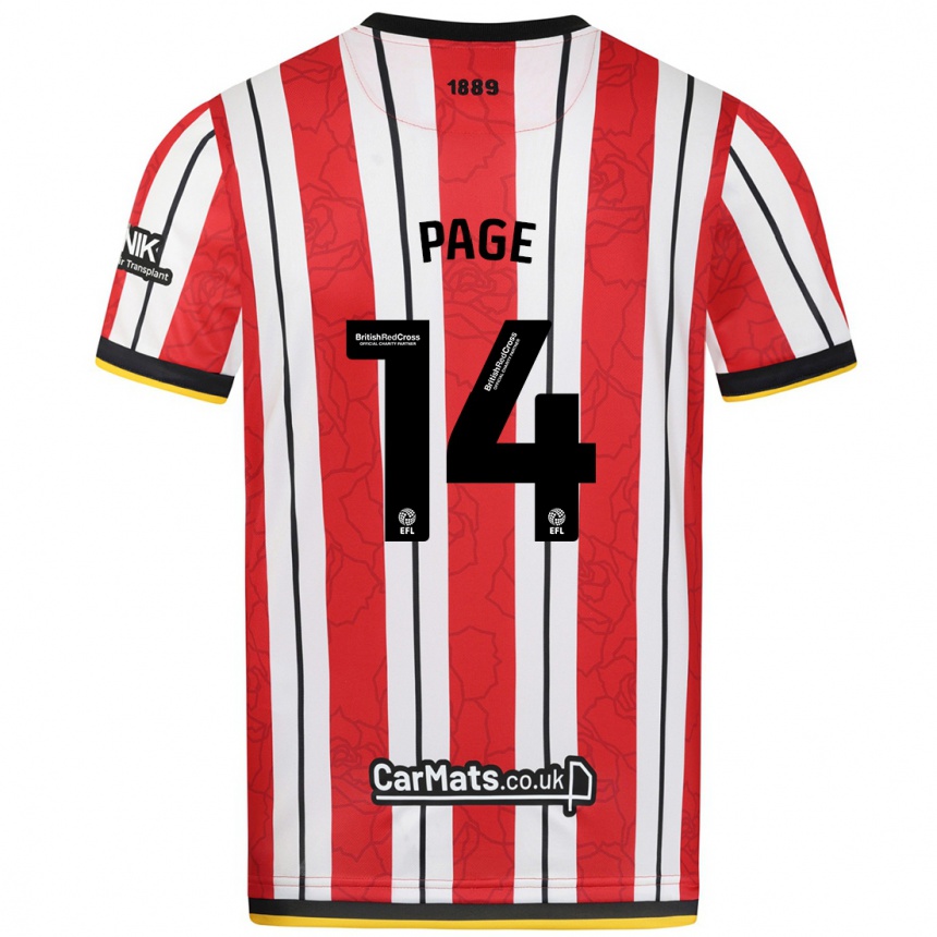 Kids Football Olivia Jane Page #14 Red White Stripes Home Jersey 2024/25 T-Shirt Australia