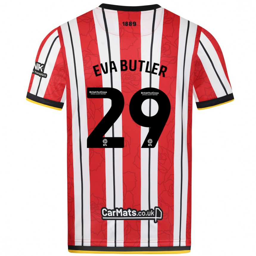 Kids Football Eva Butler #29 Red White Stripes Home Jersey 2024/25 T-Shirt Australia