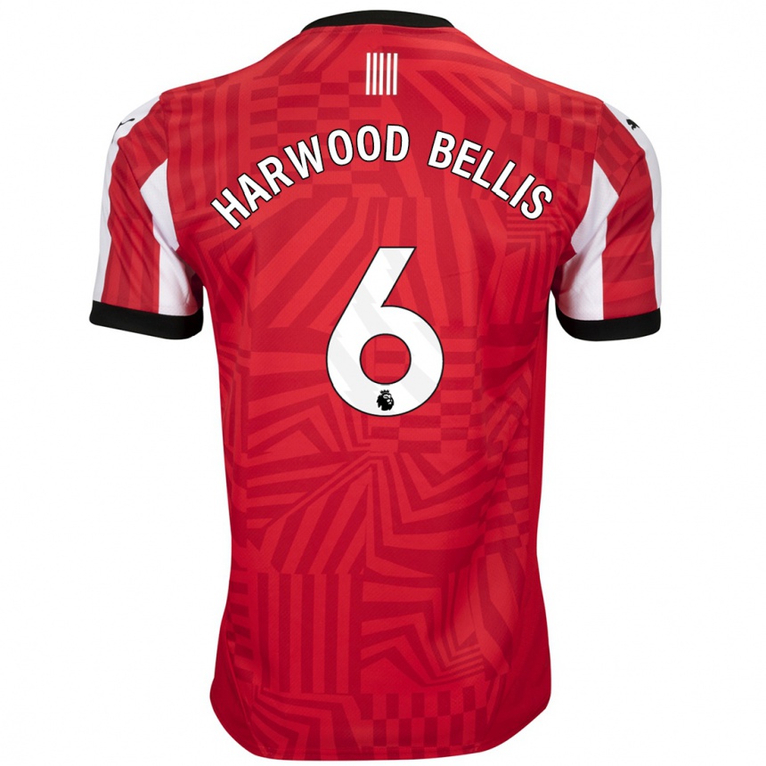 Kids Football Taylor Harwood-Bellis #6 Red White Home Jersey 2024/25 T-Shirt Australia