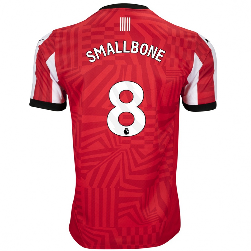 Kids Football Will Smallbone #8 Red White Home Jersey 2024/25 T-Shirt Australia