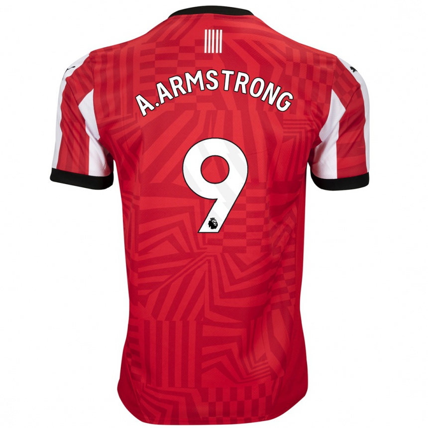 Kids Football Adam Armstrong #9 Red White Home Jersey 2024/25 T-Shirt Australia