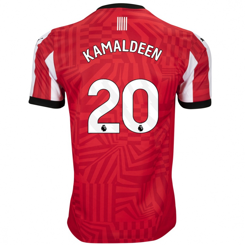 Kids Football Kamaldeen Sulemana #20 Red White Home Jersey 2024/25 T-Shirt Australia