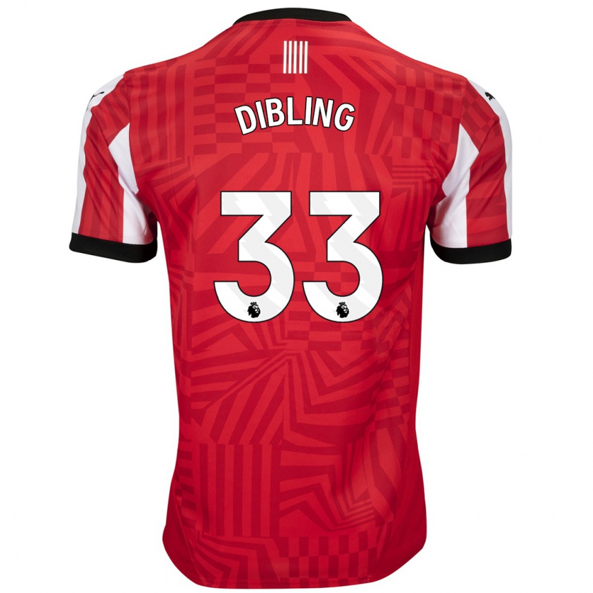 Kids Football Tyler Dibling #33 Red White Home Jersey 2024/25 T-Shirt Australia