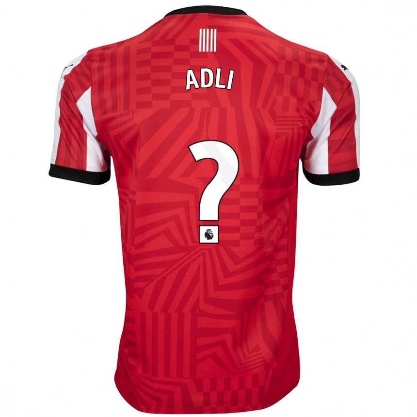 Kids Football Mohamed Adli #0 Red White Home Jersey 2024/25 T-Shirt Australia