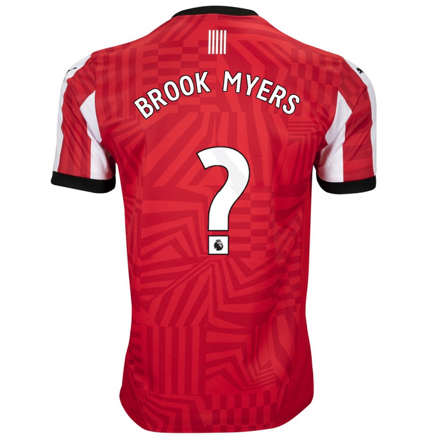 Kids Football Brook Myers #0 Red White Home Jersey 2024/25 T-Shirt Australia