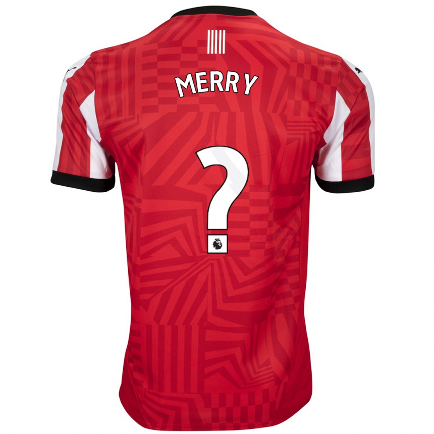 Kids Football Will Merry #0 Red White Home Jersey 2024/25 T-Shirt Australia