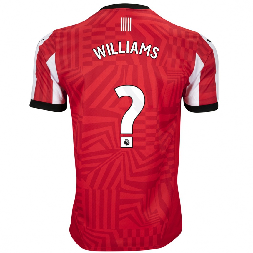 Kids Football Barnaby Williams #0 Red White Home Jersey 2024/25 T-Shirt Australia