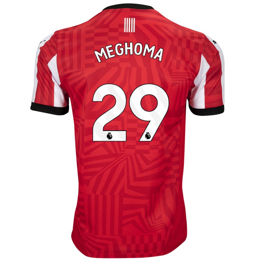 Kids Football Jayden Meghoma #29 Red White Home Jersey 2024/25 T-Shirt Australia