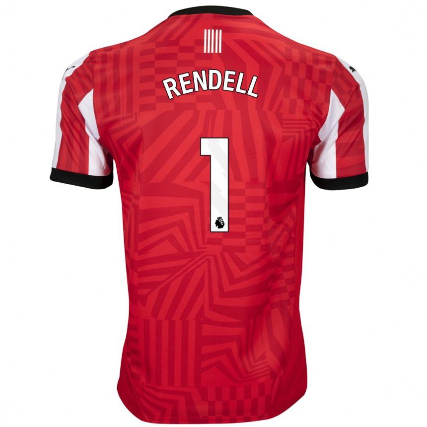 Kids Football Kayla Rendell #1 Red White Home Jersey 2024/25 T-Shirt Australia