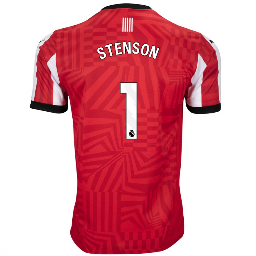 Kids Football Fran Stenson #1 Red White Home Jersey 2024/25 T-Shirt Australia