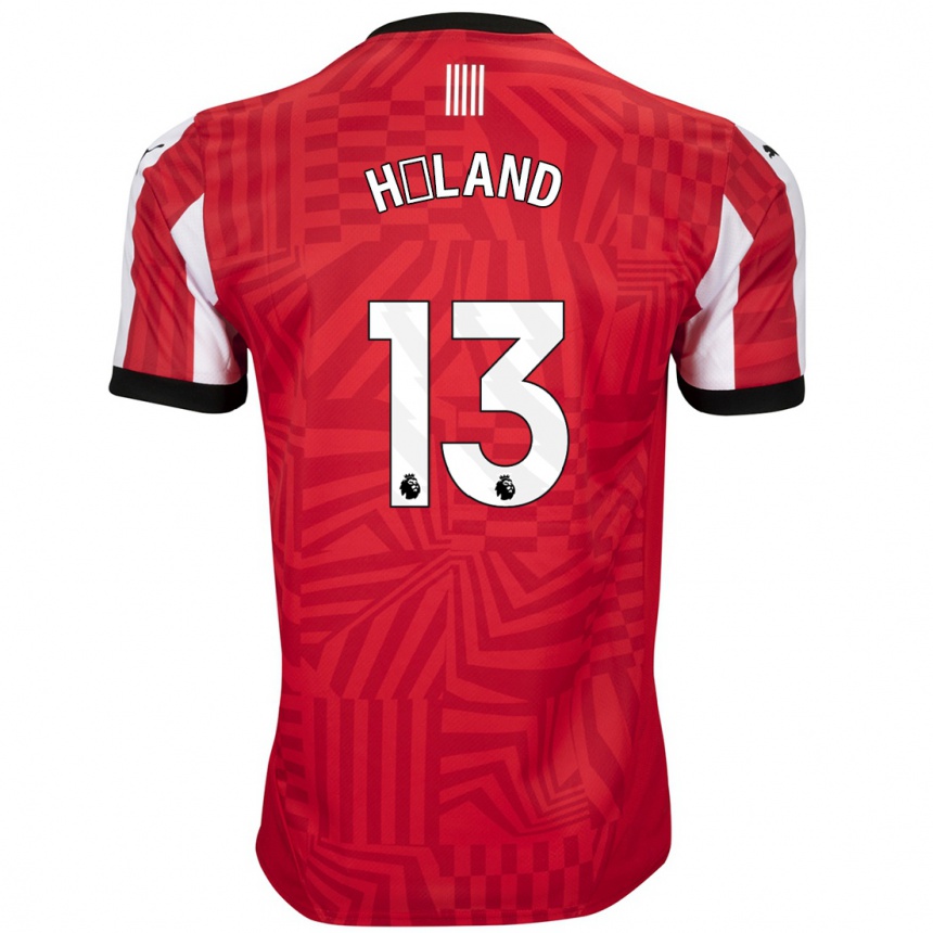 Kids Football Benedicte Håland #13 Red White Home Jersey 2024/25 T-Shirt Australia