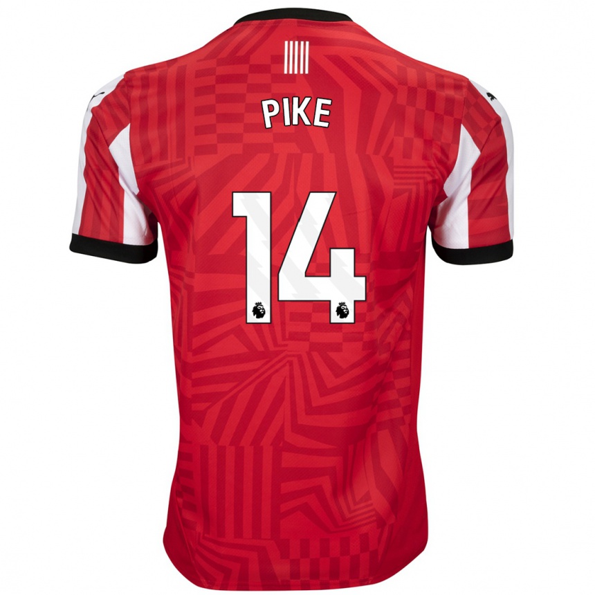 Kids Football Molly Pike #14 Red White Home Jersey 2024/25 T-Shirt Australia