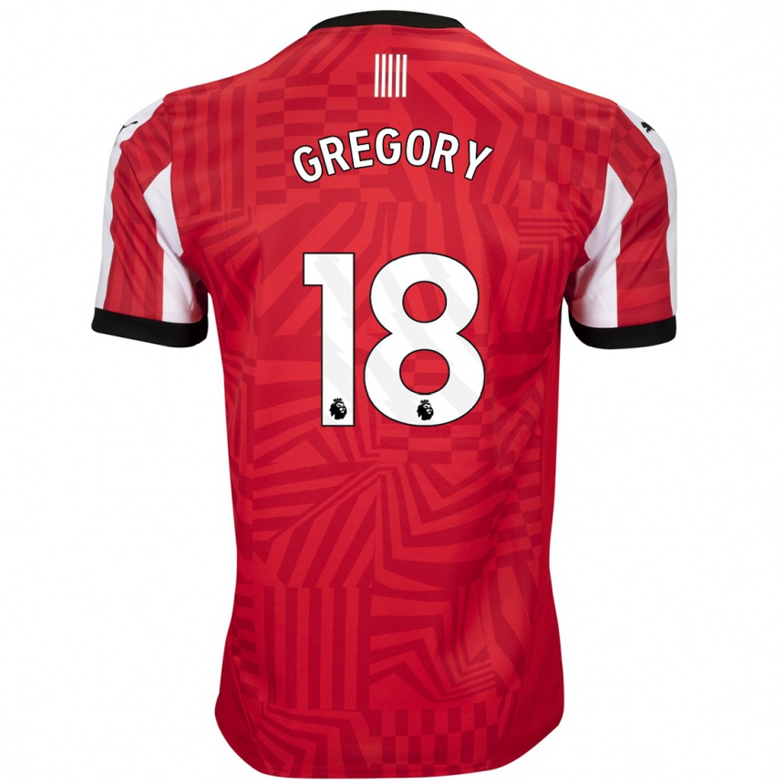 Kids Football Freya Gregory #18 Red White Home Jersey 2024/25 T-Shirt Australia