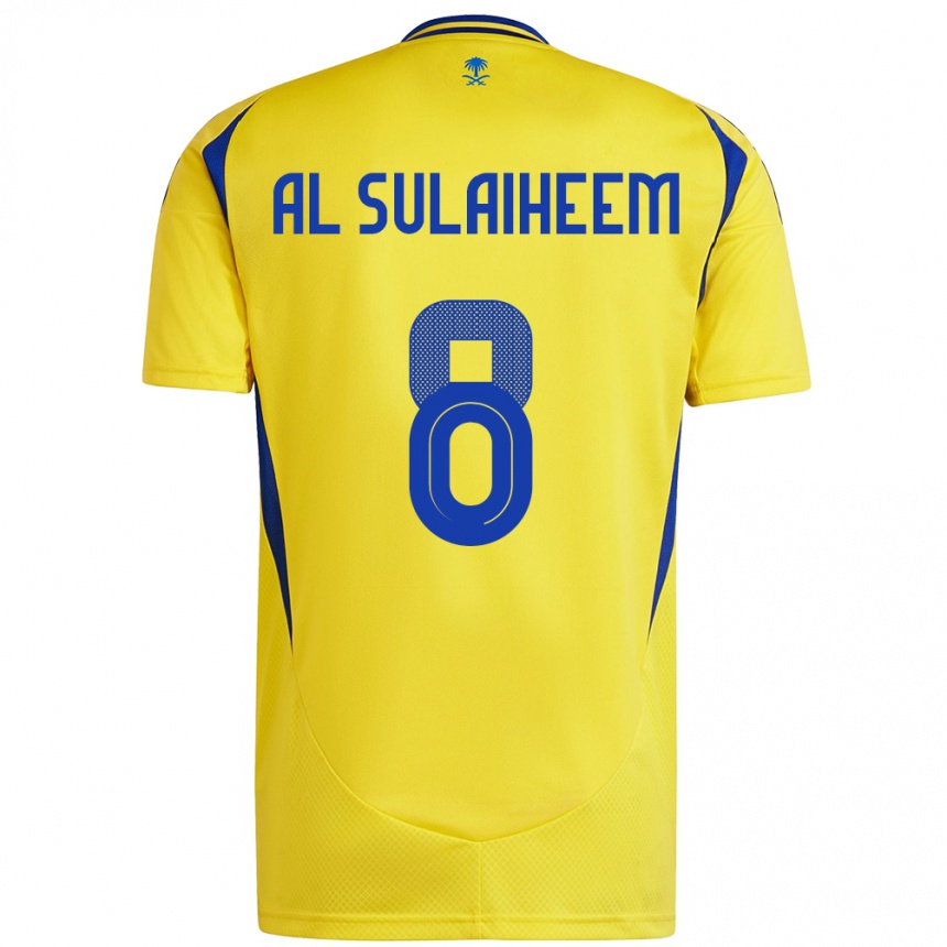 Kids Football Abdulmajeed Al-Sulaiheem #8 Yellow Blue Home Jersey 2024/25 T-Shirt Australia