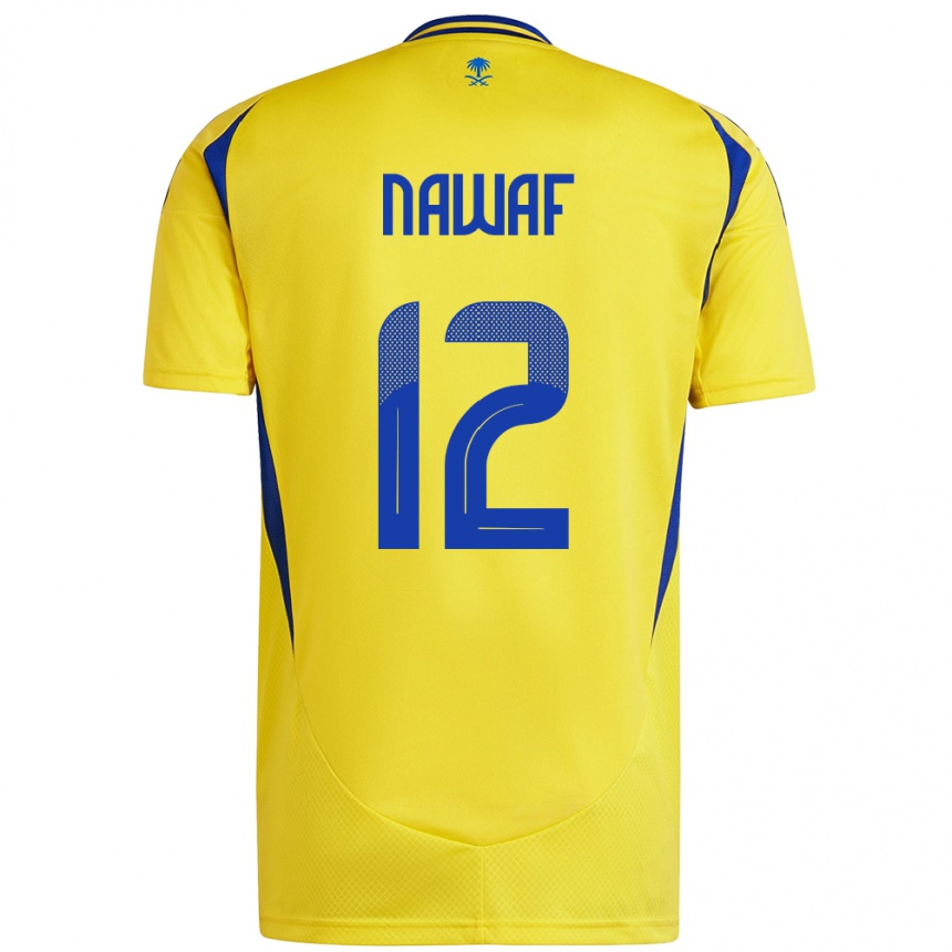 Kids Football Nawaf Al-Boushal #12 Yellow Blue Home Jersey 2024/25 T-Shirt Australia