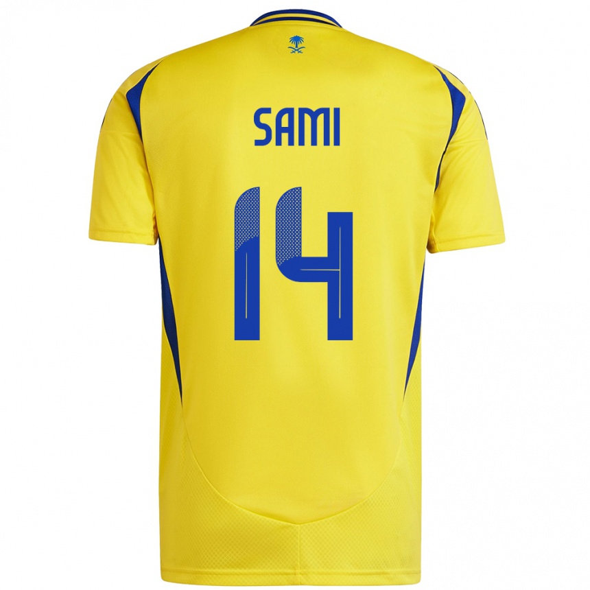 Kids Football Sami Al-Najei #14 Yellow Blue Home Jersey 2024/25 T-Shirt Australia