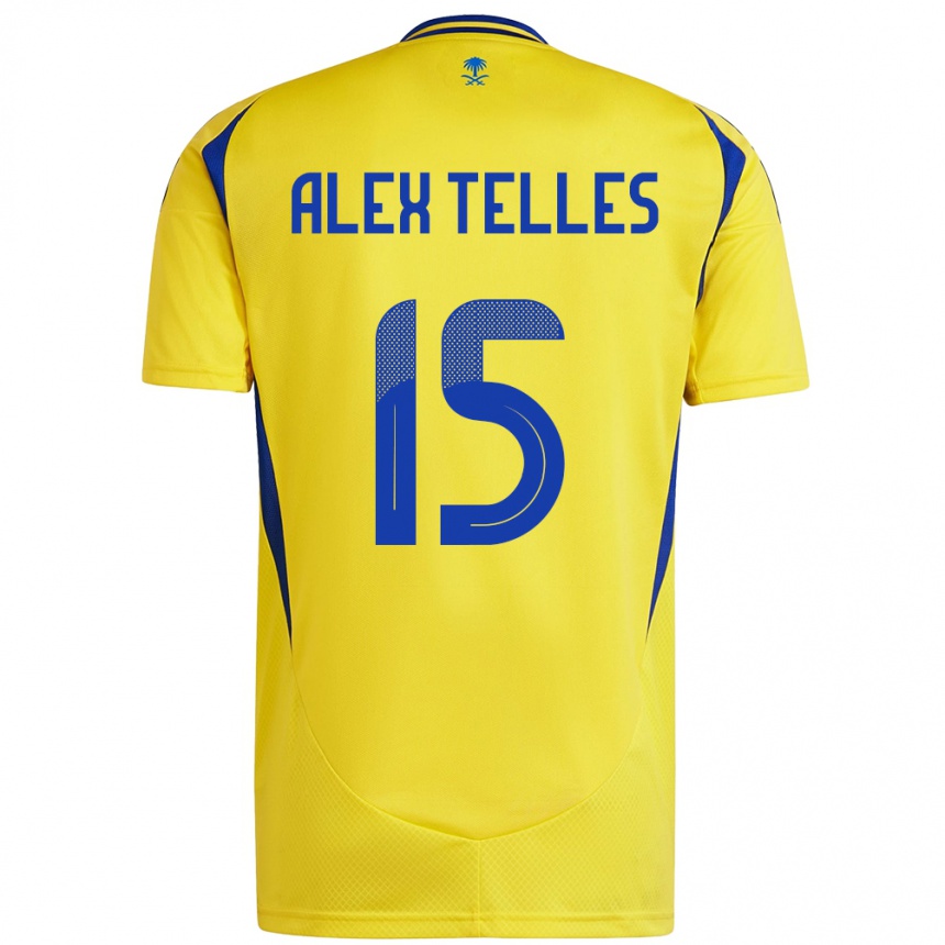 Kids Football Alex Telles #15 Yellow Blue Home Jersey 2024/25 T-Shirt Australia