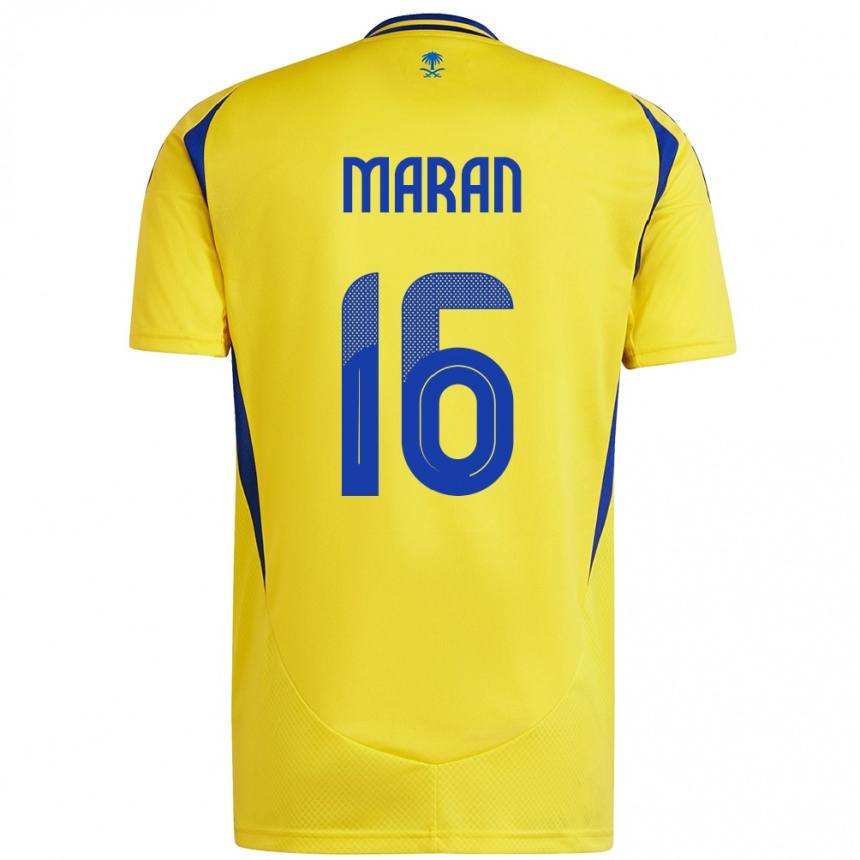 Kids Football Mohammed Maran #16 Yellow Blue Home Jersey 2024/25 T-Shirt Australia