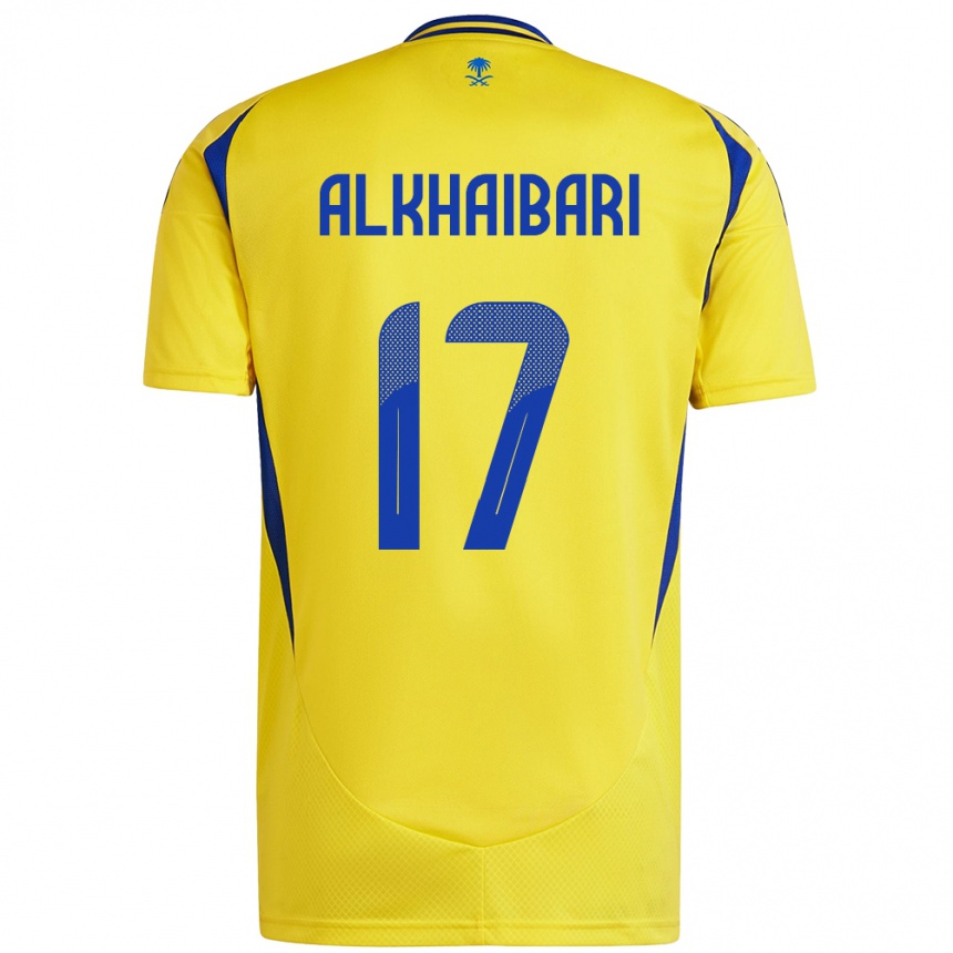 Kids Football Abdullah Al-Khaibari #17 Yellow Blue Home Jersey 2024/25 T-Shirt Australia