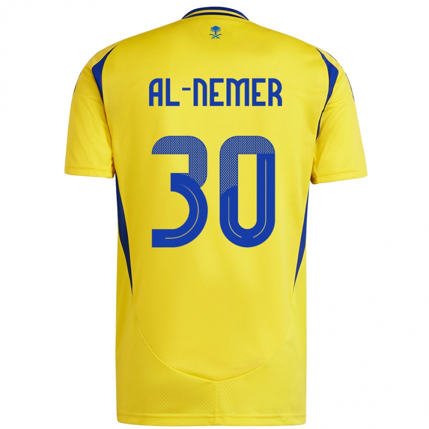 Kids Football Meshari Al-Nemer #30 Yellow Blue Home Jersey 2024/25 T-Shirt Australia