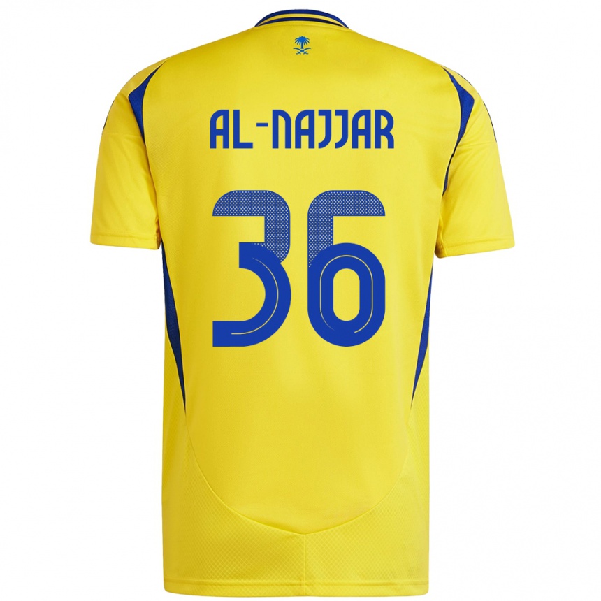 Kids Football Raghed Al-Najjar #36 Yellow Blue Home Jersey 2024/25 T-Shirt Australia