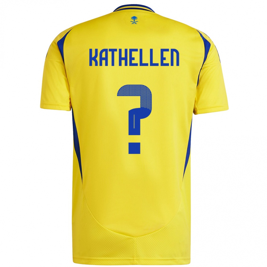 Kids Football Kathellen #0 Yellow Blue Home Jersey 2024/25 T-Shirt Australia