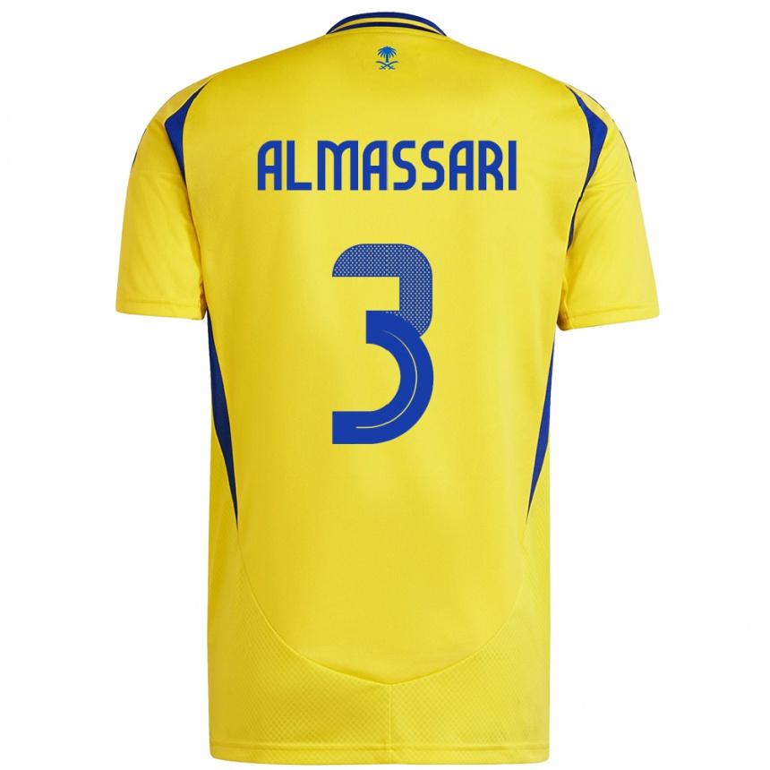 Kids Football Wadha Almassari #3 Yellow Blue Home Jersey 2024/25 T-Shirt Australia