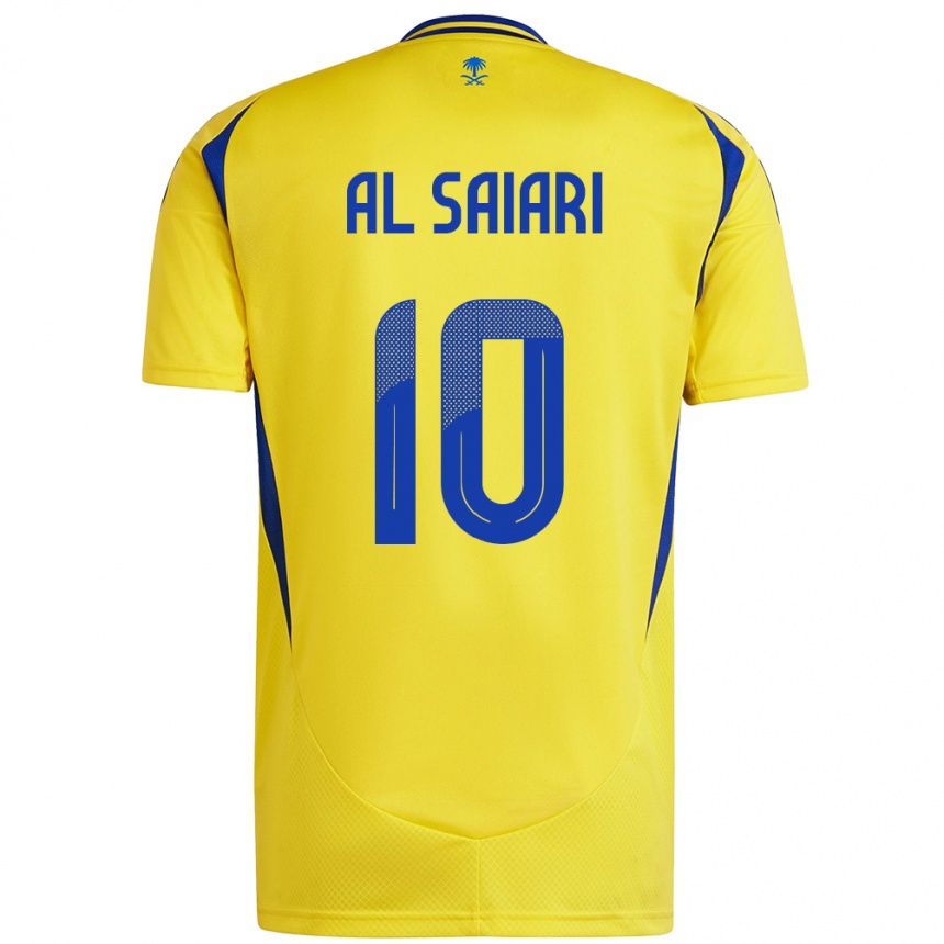 Kids Football Mubarkh Al-Saiari #10 Yellow Blue Home Jersey 2024/25 T-Shirt Australia