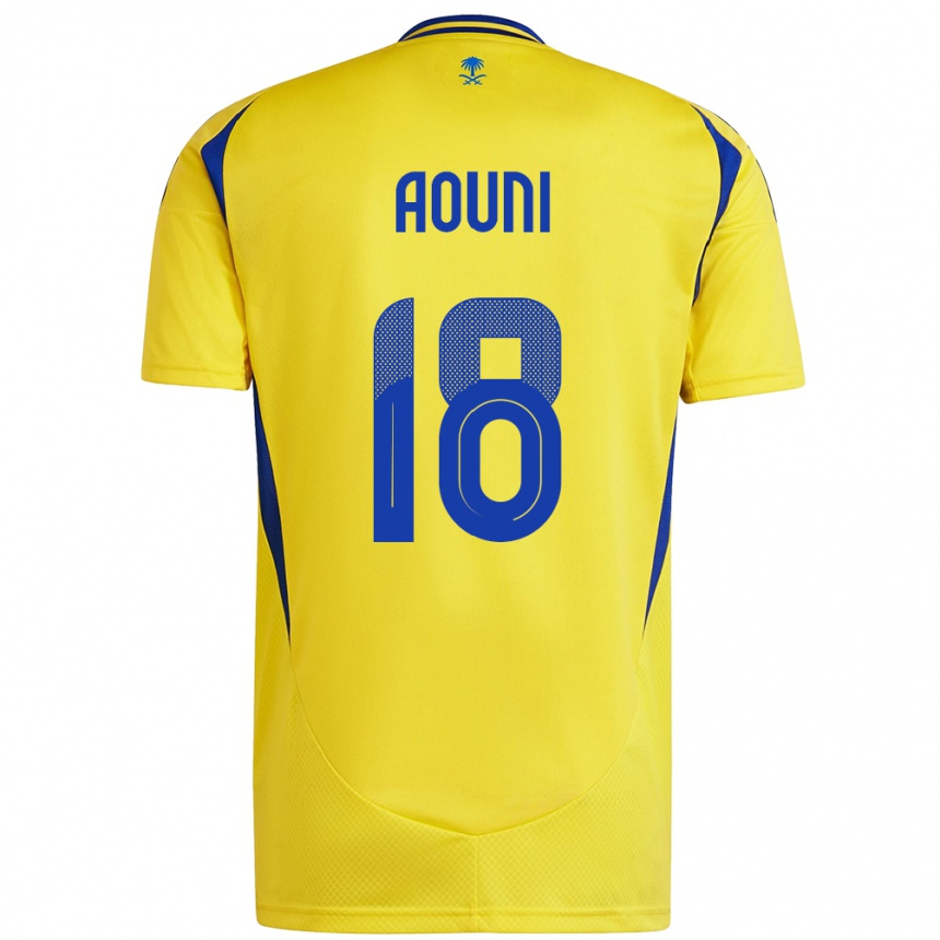 Kids Football Samia Aouni #18 Yellow Blue Home Jersey 2024/25 T-Shirt Australia