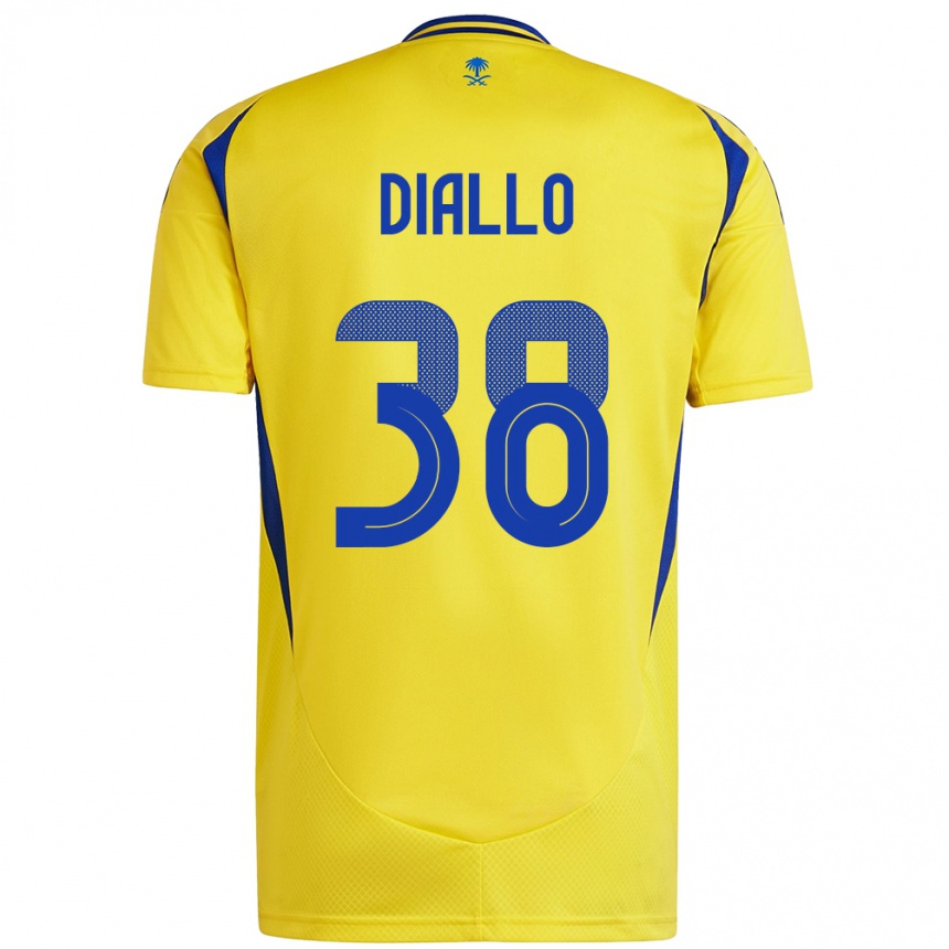 Kids Football Aminata Diallo #38 Yellow Blue Home Jersey 2024/25 T-Shirt Australia