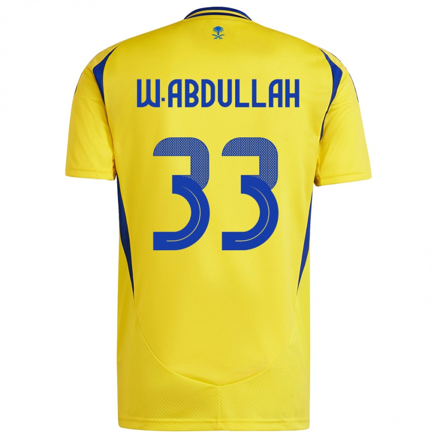 Kids Football Waleed Abdullah #33 Yellow Blue Home Jersey 2024/25 T-Shirt Australia