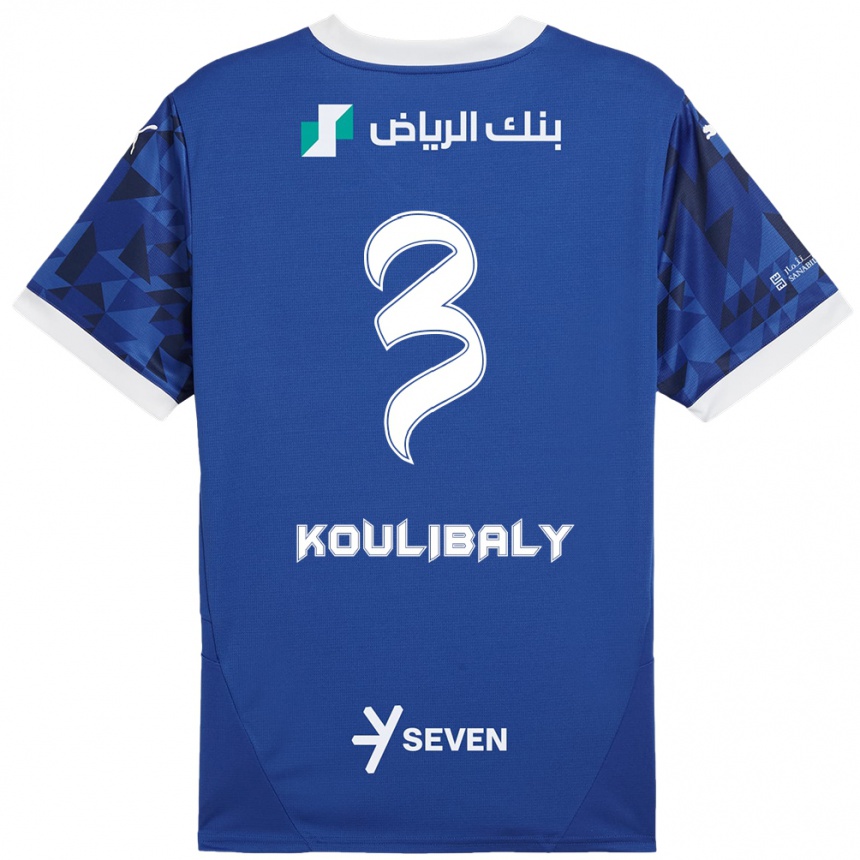 Kids Football Kalidou Koulibaly #3 Dark Blue White Home Jersey 2024/25 T-Shirt Australia