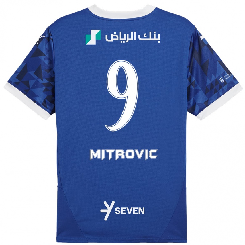 Kids Football Aleksandar Mitrovic #9 Dark Blue White Home Jersey 2024/25 T-Shirt Australia