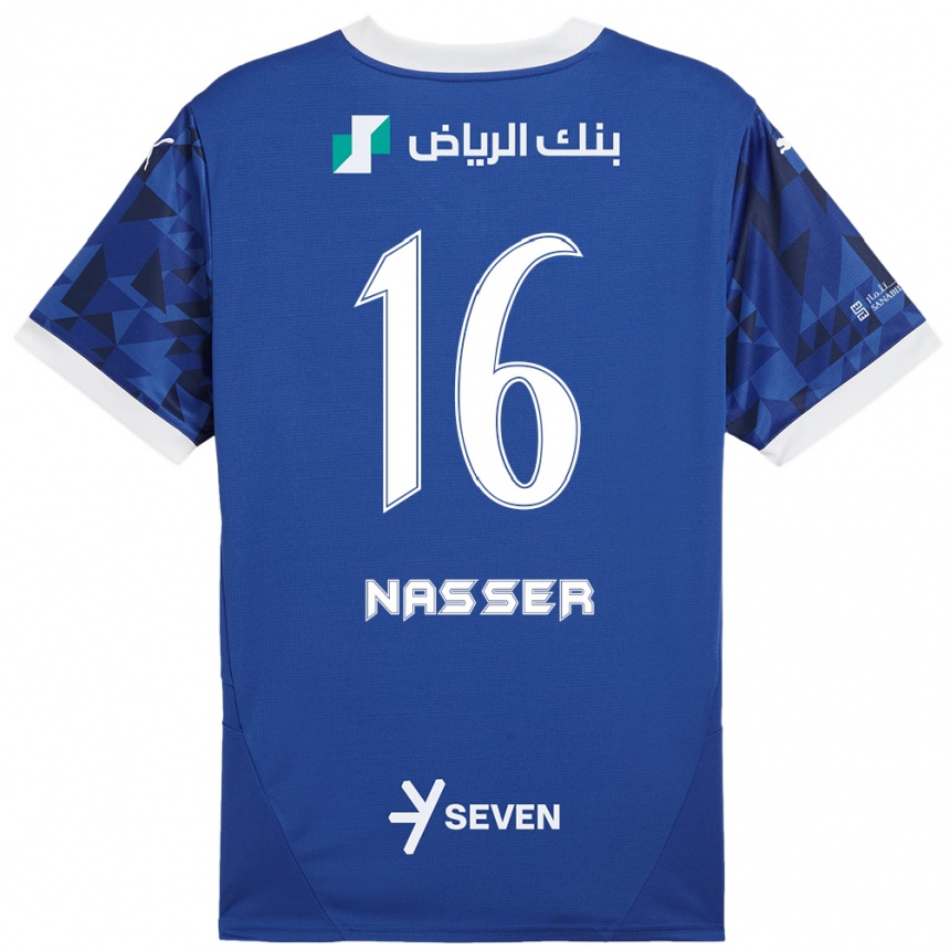 Kids Football Nasser Al-Dawsari #16 Dark Blue White Home Jersey 2024/25 T-Shirt Australia