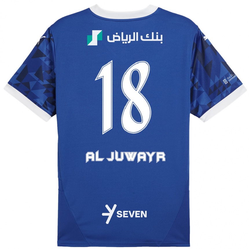 Kids Football Musab Al-Juwayr #18 Dark Blue White Home Jersey 2024/25 T-Shirt Australia