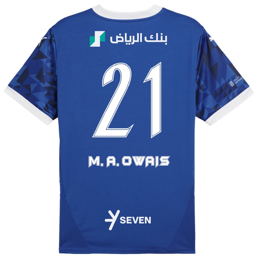 Kids Football Mohammed Al-Owais #21 Dark Blue White Home Jersey 2024/25 T-Shirt Australia