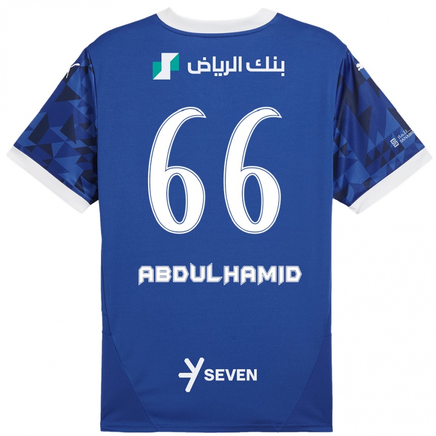 Kids Football Saud Abdulhamid #66 Dark Blue White Home Jersey 2024/25 T-Shirt Australia