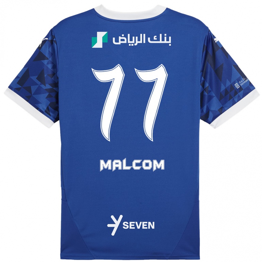 Kids Football Malcom #77 Dark Blue White Home Jersey 2024/25 T-Shirt Australia