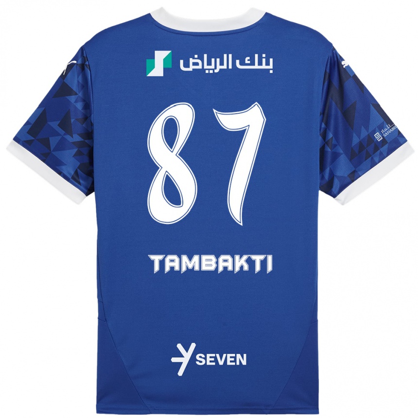 Kids Football Hassan Tambakti #87 Dark Blue White Home Jersey 2024/25 T-Shirt Australia