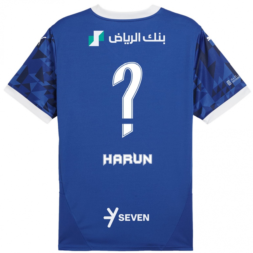 Kids Football Saud Harun #0 Dark Blue White Home Jersey 2024/25 T-Shirt Australia