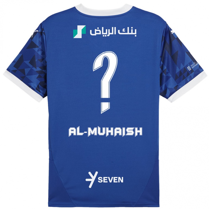 Kids Football Mohammed Al-Muhaish #0 Dark Blue White Home Jersey 2024/25 T-Shirt Australia